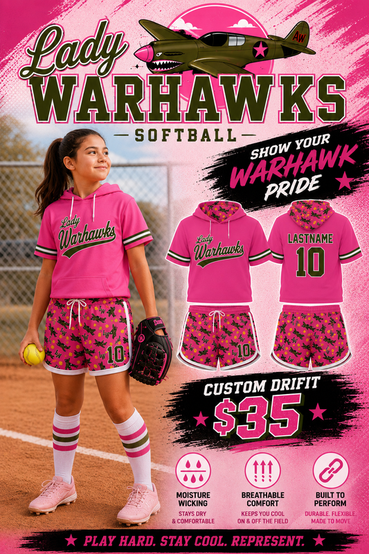 Pink softball hoodie set